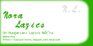 nora lazics business card